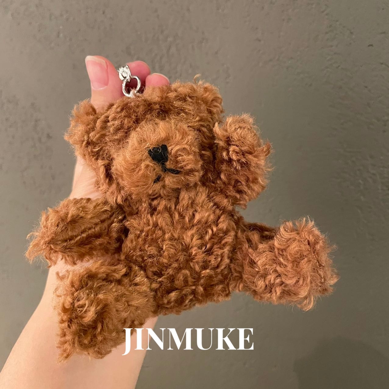 JINMUKE韩国进口首饰品新款气质百搭可爱毛绒小熊挂件钥匙扣包挂