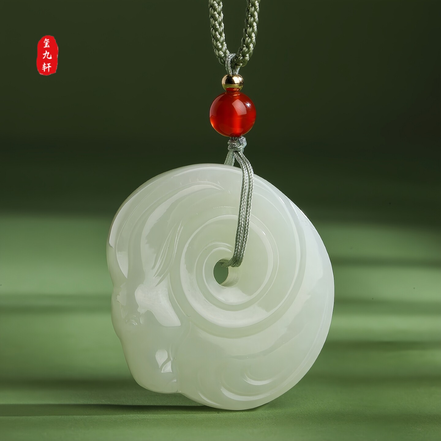 天然和田玉生肖羊平安扣玉吊坠