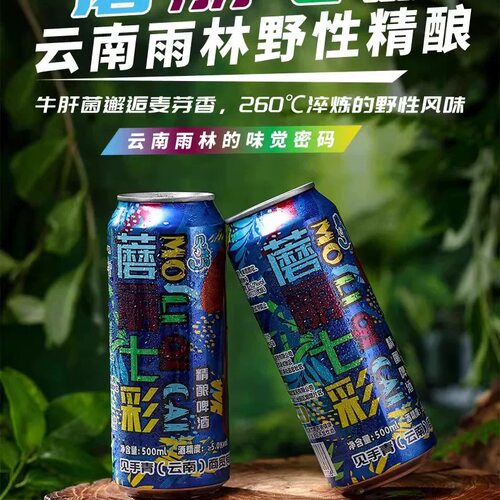 云南特产见手青精酿啤酒魔幻云南野生菌蘑菇风味啤酒500ml 礼盒装
