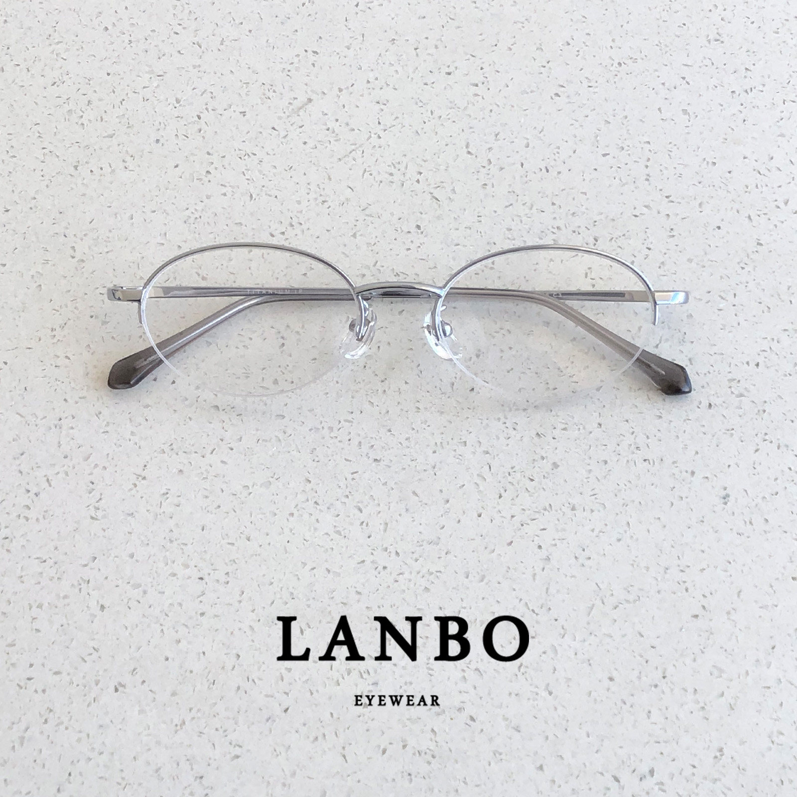 超轻钛架9g椭圆形半框近视眼镜男女标准脸潮韩版银色复古文艺圆框