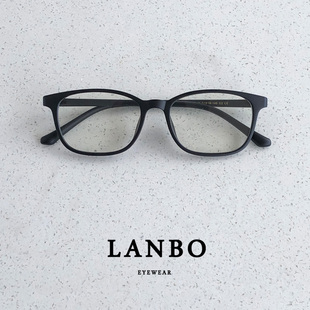 复古超轻tr90长椭圆形近视眼镜男标准脸长脸9g黑色粗框配高数薄女