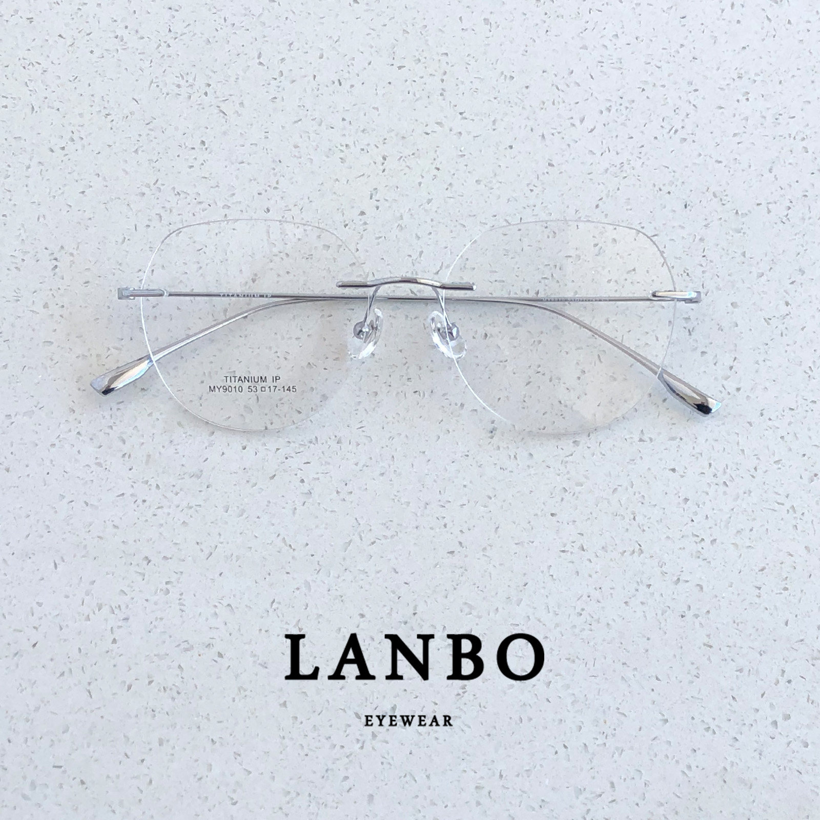 超轻钛架5.8g半圆形无边框近视眼镜男潮银色文艺清秀女大框显脸小