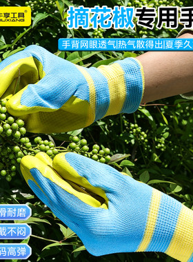 果园农活防刺扎手套摘花椒专用
