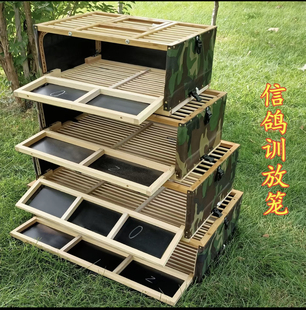 信鸽训放笼竹木制放飞笼赛鸽子折叠笼报道笼训鸽集鸽笼木笼藤笼