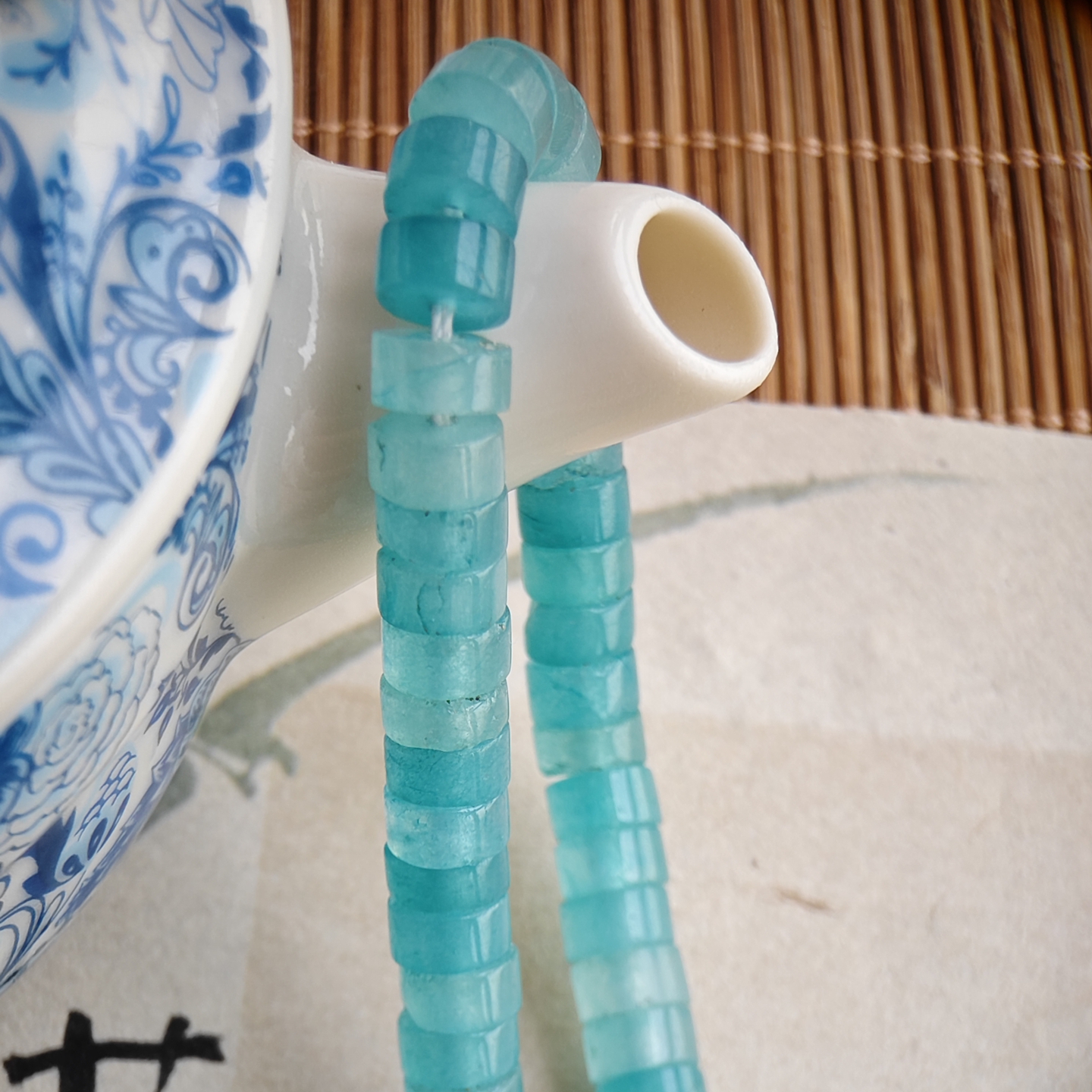东陵石直切剁珠散珠子6*3mm