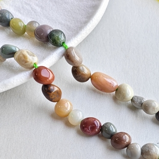 5*6mm天然阿拉善玛瑙圆润散珠DIY手作多彩异域风小众轻奢配件