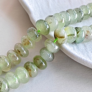 5*8mm天然葡萄石车轮珠隔珠算盘散珠有孔手工diy手链项链饰品配件