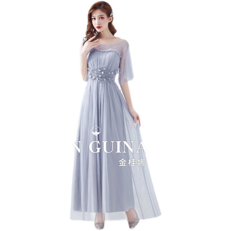 Evening dress ten -year old shop eight colors, night dress bridesmaids, big size fat MM, 200 pounds of thin winter gray hills cover arm annual conference art test performance skirt Evening dress ten -year old shop eight colors, night dress bridesmaids, big size fat MM, 200 pounds of thin winter gray hills cover arm annual conference art test performance skirt