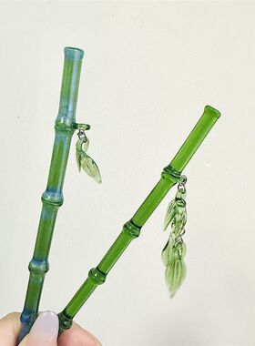 PLL永夜星河琉璃竹叶发簪头饰发饰盘发中式古风太好看了cos旗袍