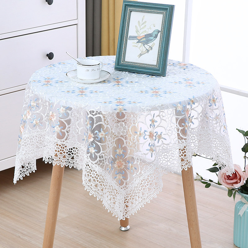 蕾丝绣花小圆桌布轻奢田园茶几餐桌床头电视柜盖巾温馨家居装饰罩