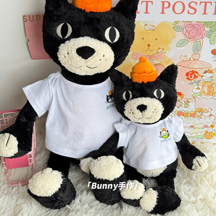 25周年猫老板经典 纯棉T恤灰色白色黑猫着替纯棉原创手作