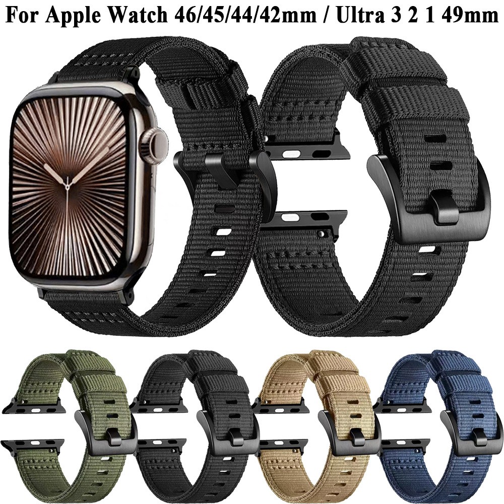 适用AppleWatch战术尼龙编织表带图片