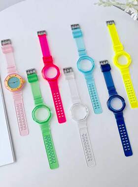 适用Swatch爱彼联名冰川透明表带