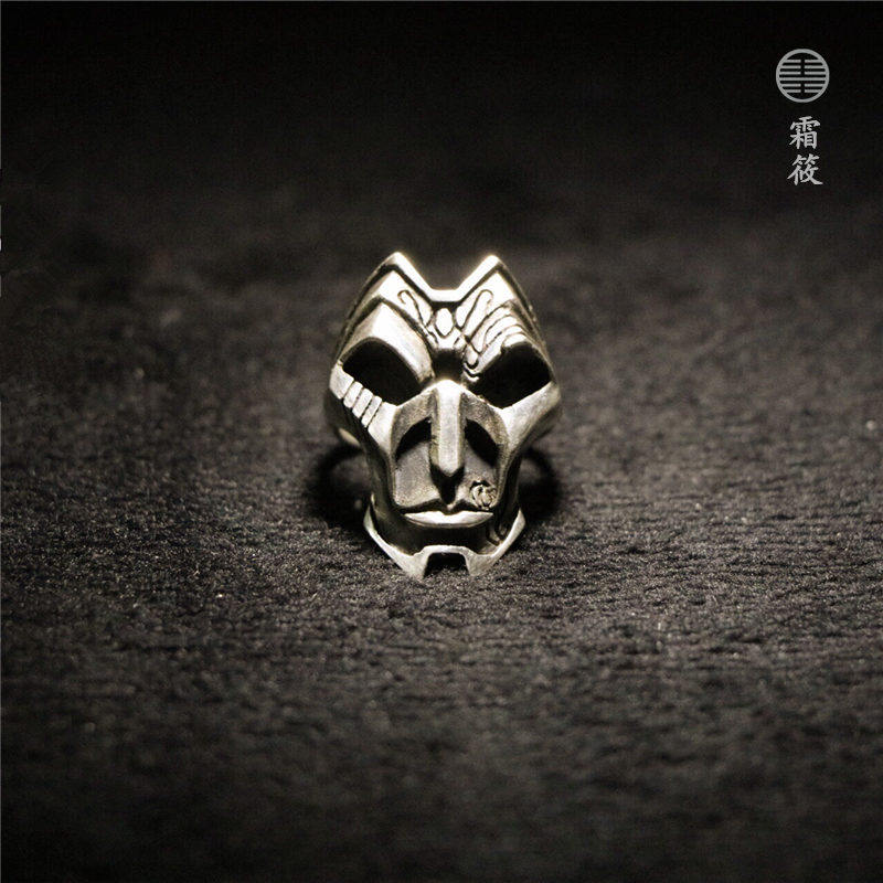 霜筱出品 烬 英雄联盟lol戏命师烬面具 复古做旧游戏戒指