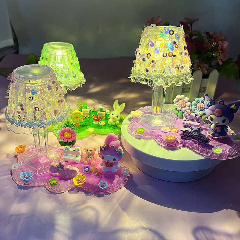 儿童diy奶油胶小夜灯炫彩水晶灯微景观手工女孩益智玩具生日礼物