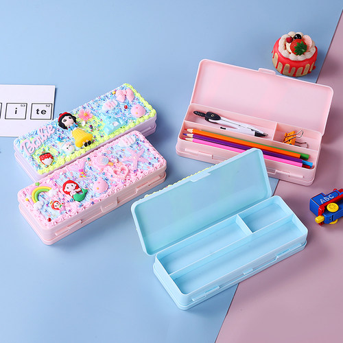 双层文具盒 奶油胶手工DIY铅笔盒材料包自制笔盒小学生男孩女孩 - 封面