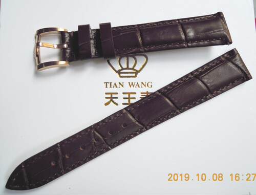原装天王表带LS3818P/D棕色14mm宽原装正品真皮男表带