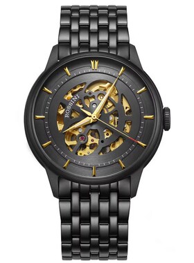 罗西尼表5809B03B雅尊商务系列镂空自动机械男表全国联保