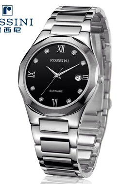 罗西尼表5437W04C间钨钢日历男表原厂正品全国联保