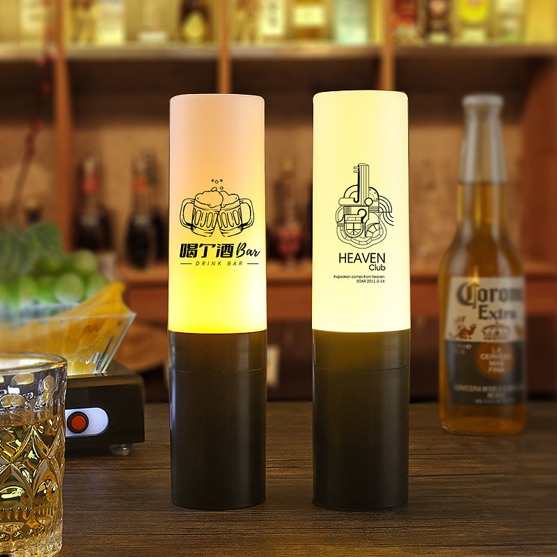 led充电酒吧台灯ktv酒店咖啡厅装饰桌灯小夜灯圆柱金属手握吧台灯