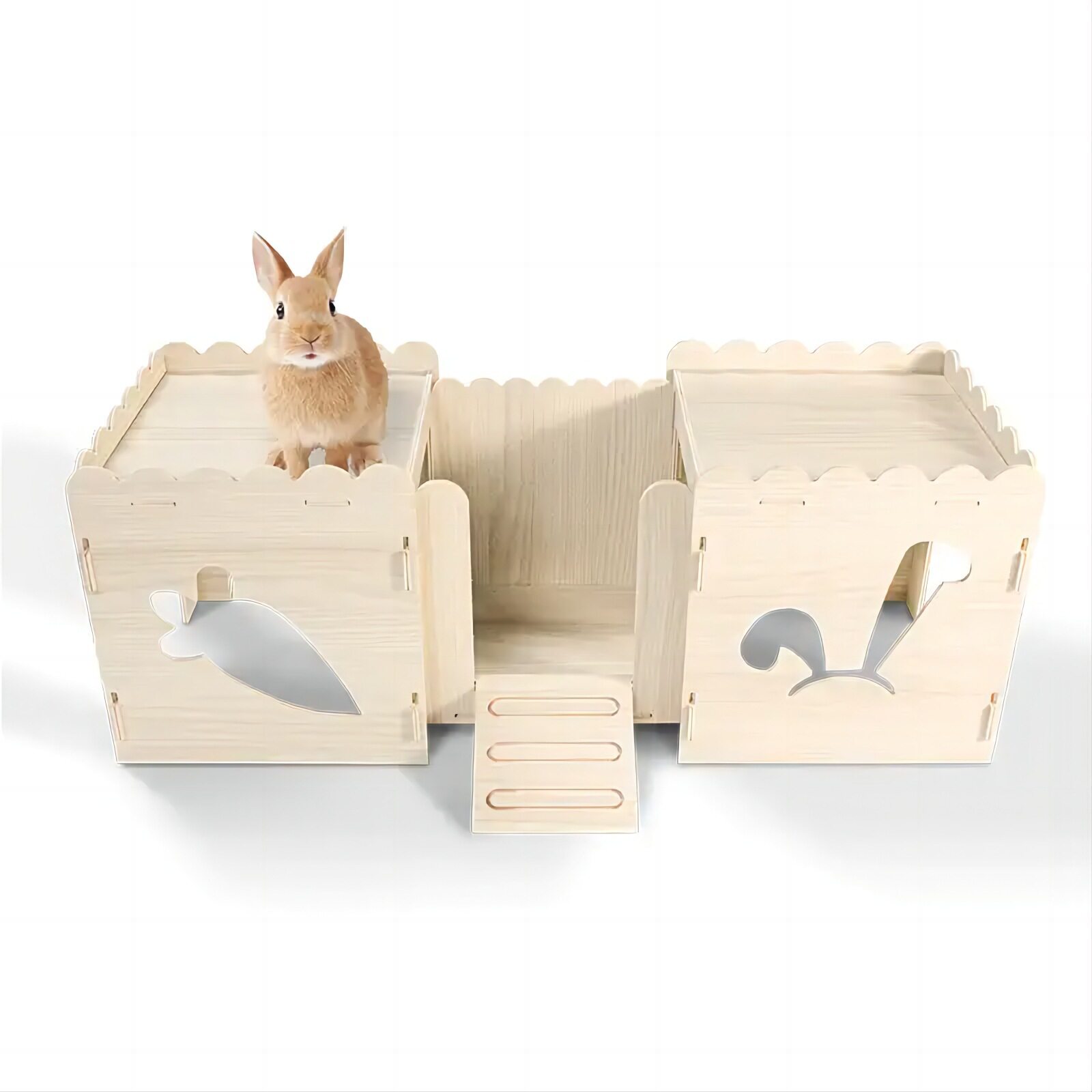 兔子窝木制房子兔子城堡拼装可拆卸兔子木屋荷兰猪木质玩具躲避屋