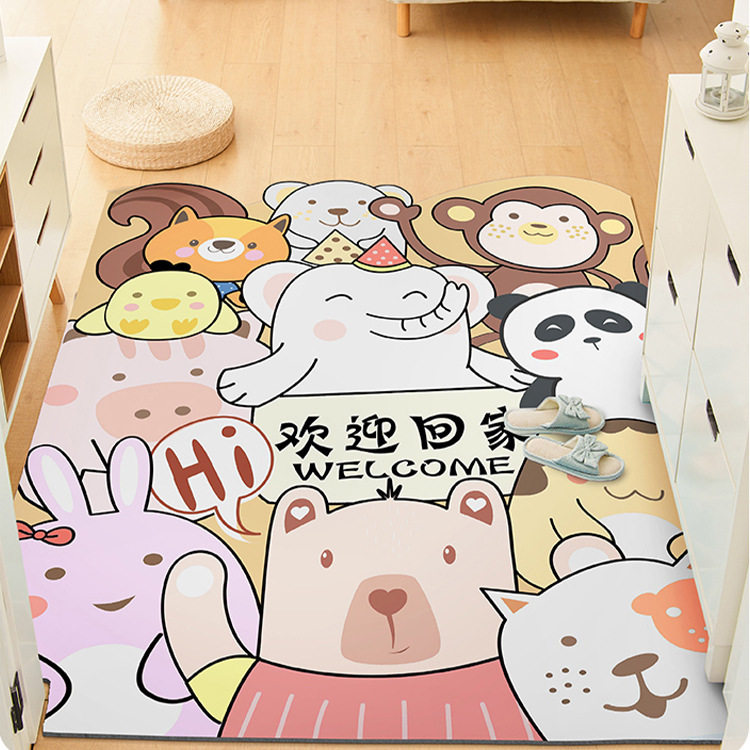 卡通入户门地垫进门pvc可擦免洗地毯地垫家用门口地垫进户可裁剪