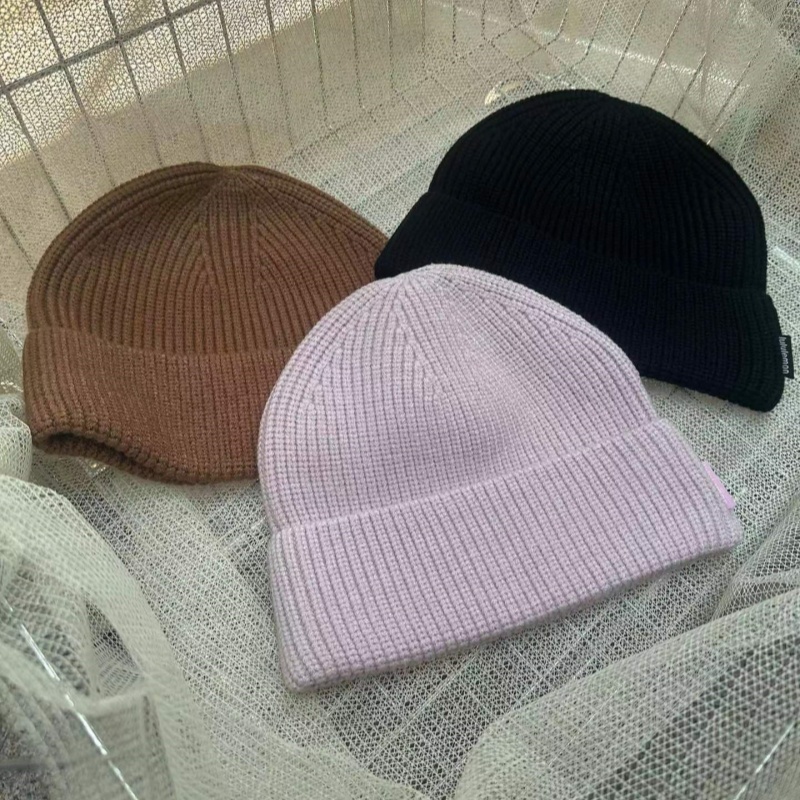 百搭休闲秋冬毛线帽螺纹坑条帽子