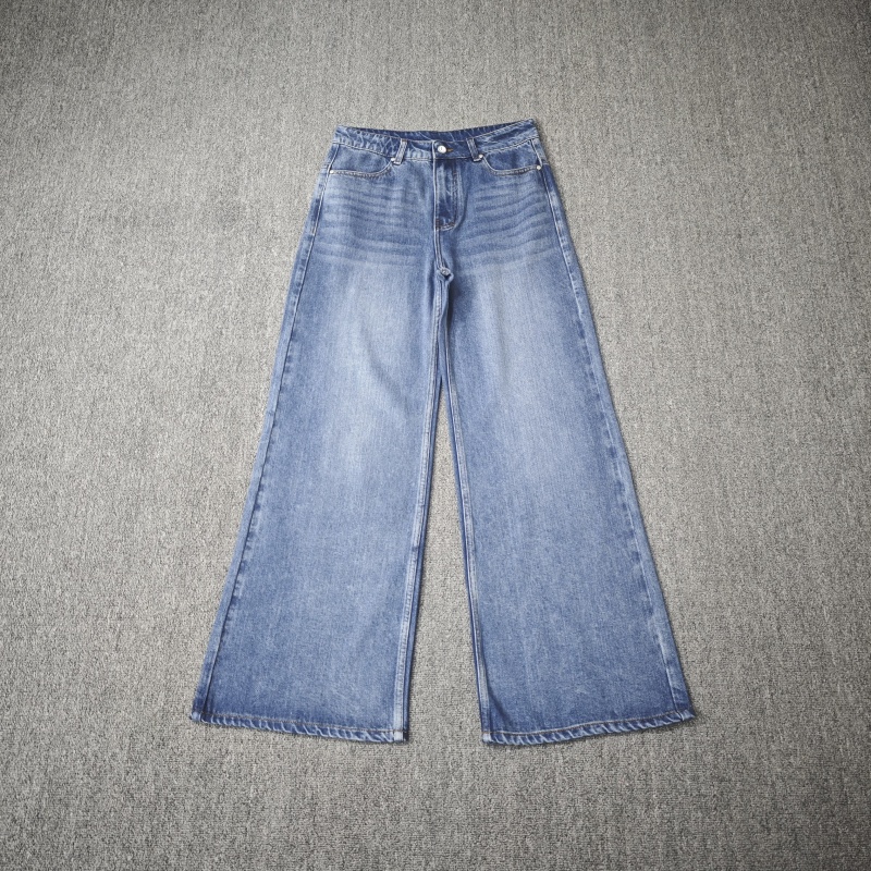 高腰莱赛尔天丝透气拖地牛仔裤