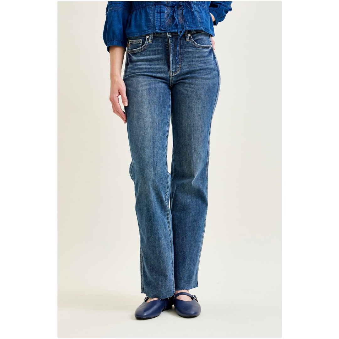 JB高腰高弹力直筒牛仔裤厚实款