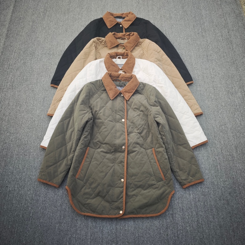 秋冬大码绗缝夹克鹿皮绒夹棉棉服