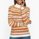 仿羊绒厚实保暖毛衣时沿提花打底衫 美单TBS半高领条纹针织衫 大码