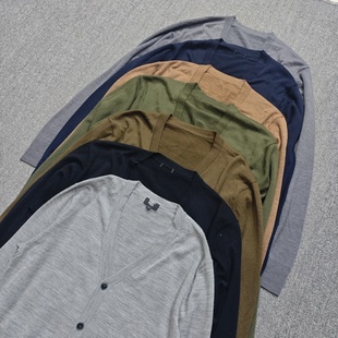 美丽诺羊毛衫 日单衣家春秋百搭V领针织开衫 排扣 舒适大码 多色长袖