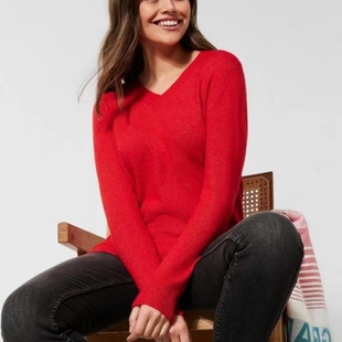 打底衫 德国单CECIL春秋薄款 弹力长袖 胖MM大码 多色上衣女 V领针织衫