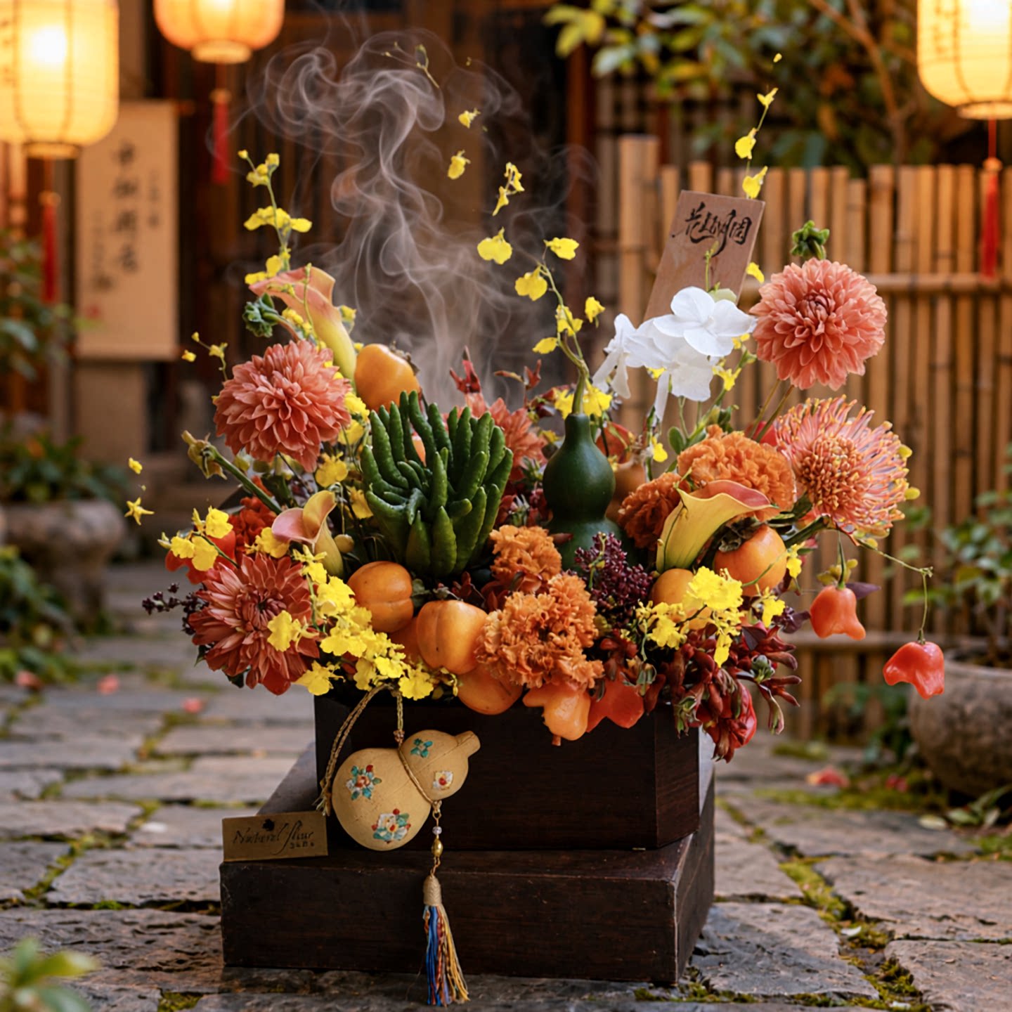 中秋节高档礼品月饼鲜花水果礼盒