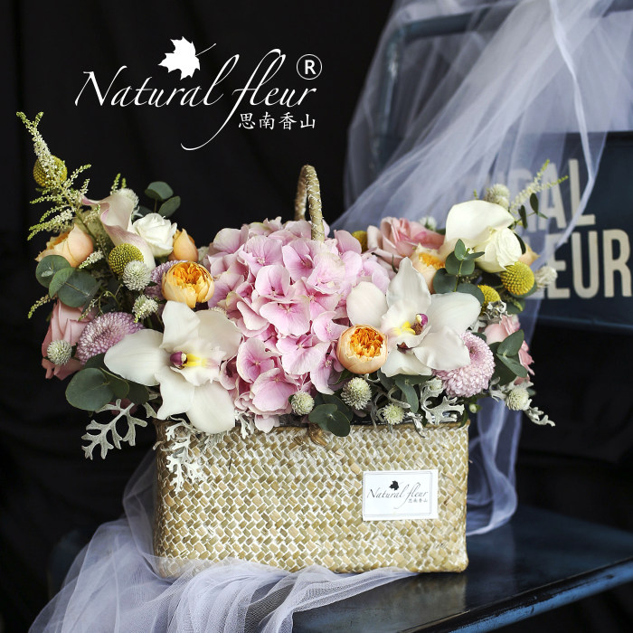 花篮 开业 鲜花同城速递朋友生日祝福乔迁鲜花大花蕙兰上海花店送