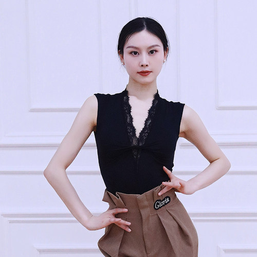 歌瑞亚拉丁舞百搭无袖上衣练功服