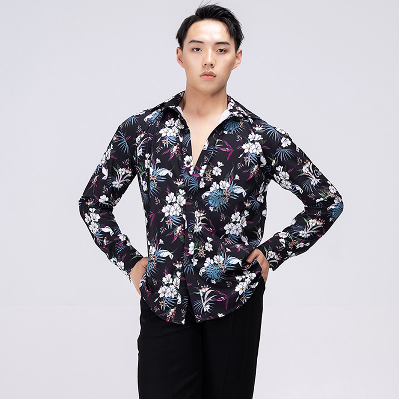 歌瑞亚拉丁舞服长袖衬衫练习功服