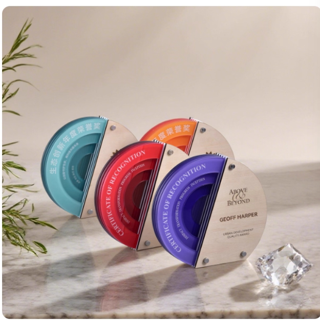 实木彩印水晶奖杯定制荣誉定制周年刻字纪念奖品优秀员工团队纪念