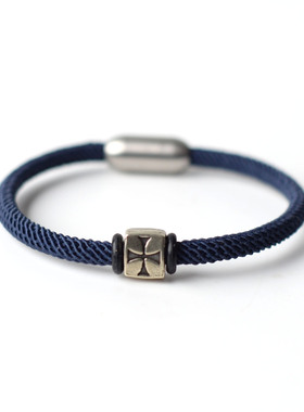 欧美白铜十字架单圈手工编织手绳