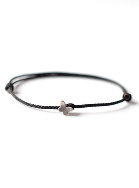 男女通用银蝴蝶国风手工手绳