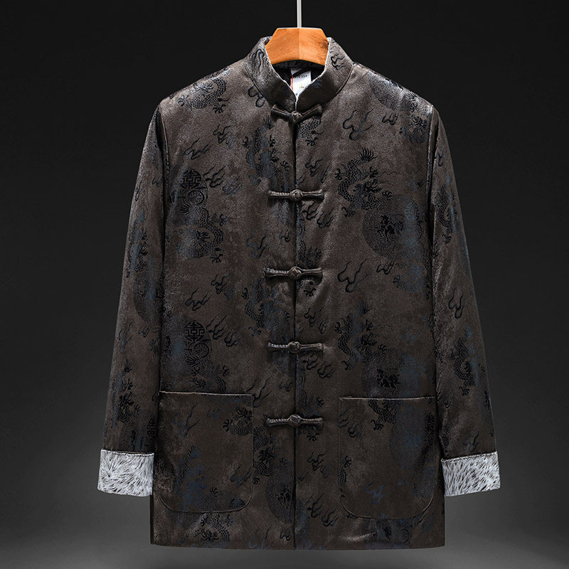 新款冬季唐装男棉袄  中式中老年冬装男款棉衣服  爸爸装长袖外套