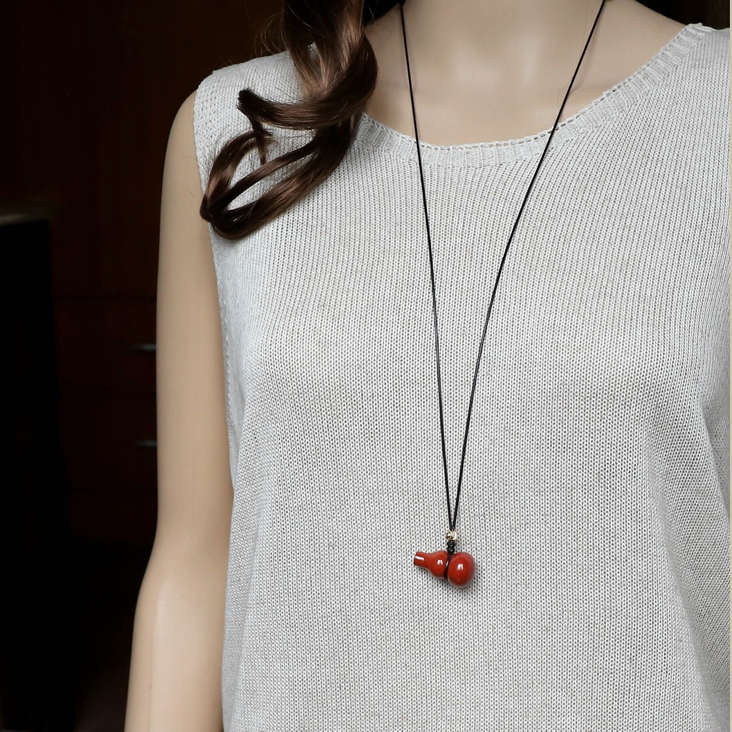 【石头小葫芦】天然石吊坠项链长款高级感复古毛衣链挂件长配饰,饰品/流行首饰/时尚饰品新,项链,淘宝优惠券,粉丝福利购,淘宝优惠卷