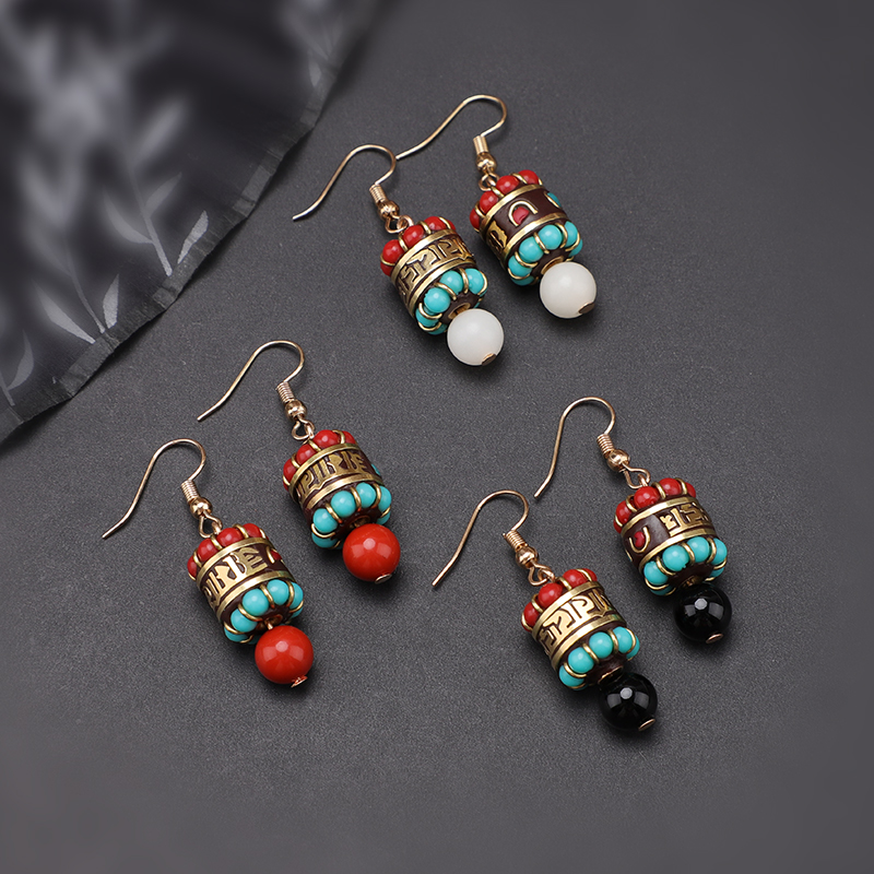 尼泊尔异域风耳环藏式民族风网红