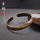 黄铜复古手镯民族风简约开口镯子实心婉约气质刻字 百福经典