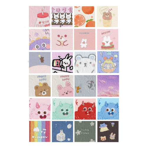 裁剪油画怪兽自制手帐贴纸