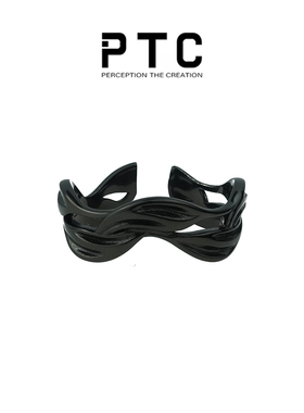 PTC中性风纯S925银黑色戒指