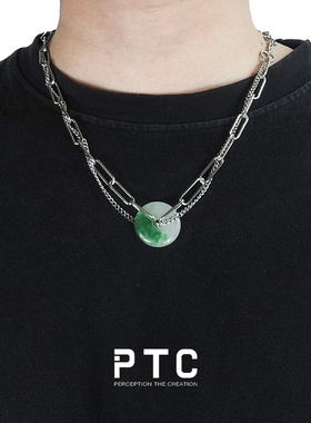 PTC玉石钛钢叠带链新中式