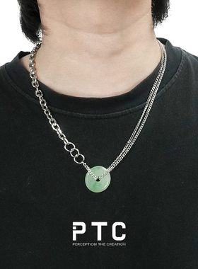 PTC玉石钛钢项链中性风新中式