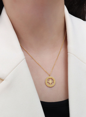 ins风小众时尚吊坠项链钛钢镀