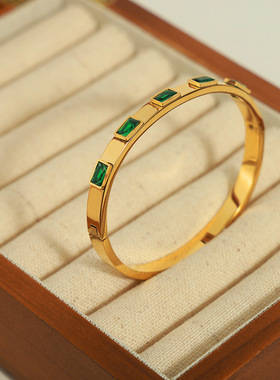 欧美轻奢钛钢镀金手镯